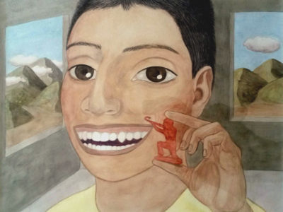 "Guerra interna" - acuarela, 48 x 64 cm.