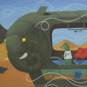 Bus elefante verde