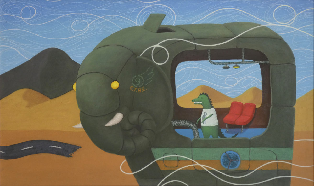 Bus elefante verde
